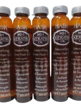 HASK KERATIN OIL SMOOTHING SHINE HAIR OIL SOFTENS & RENEWS 5 PC LOT